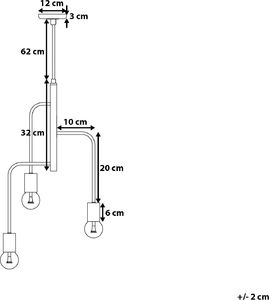 Lampa wisząca Beliani Lampa wisząca 3-punktowa metalowa miedziana BOGNA 4