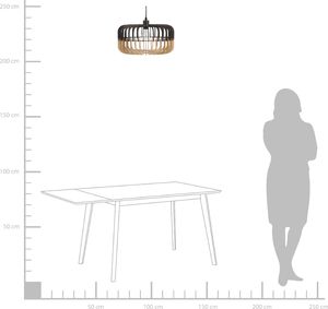 Lampa wisząca Beliani Lampa wisząca jasne drewno czarny SOUS 3