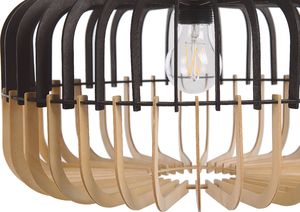 Lampa wisząca Beliani Lampa wisząca jasne drewno czarny SOUS 6