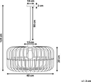 Lampa wisząca Beliani Lampa wisząca jasne drewno czarny SOUS 8