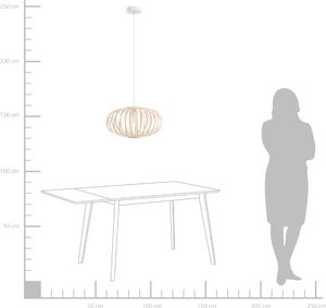 Lampa wisząca Beliani Lampa wisząca bambusowa jasne drewno HAVEL 3