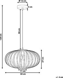 Lampa wisząca Beliani Lampa wisząca bambusowa jasne drewno HAVEL 8