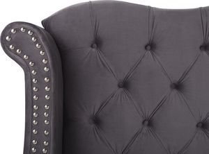 Beliani Łóżko welurowe 160 x 200 cm szare AYETTE 5