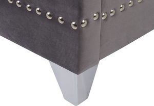 Beliani Łóżko welurowe 160 x 200 cm szare AYETTE 7