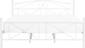 Beliani Łóżko metalowe 140 x 200 cm białe RODEZ 2