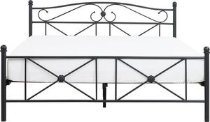 Beliani Łóżko metalowe 140 x 200 cm czarne RODEZ 2