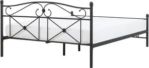 Beliani Łóżko metalowe 140 x 200 cm czarne RODEZ 3