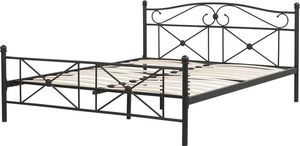 Beliani Łóżko metalowe 140 x 200 cm czarne RODEZ 4