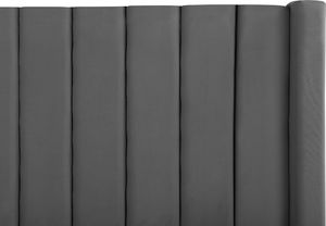 Beliani Łóżko welurowe z ławką 140 x 200 cm szare NOYERS 7
