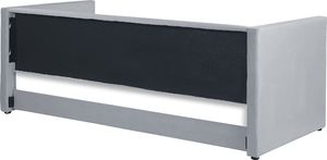 Beliani Łóżko wysuwane welurowe 90 x 200 cm jasnoszare TROYES 4
