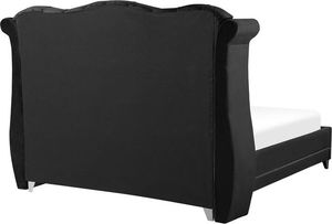 Beliani Łóżko welurowe 180 x 200 cm czarne AYETTE 3