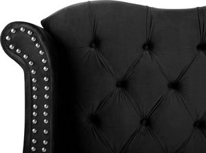 Beliani Łóżko welurowe 180 x 200 cm czarne AYETTE 5