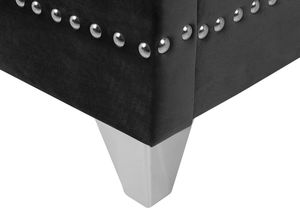 Beliani Łóżko welurowe 180 x 200 cm czarne AYETTE 6