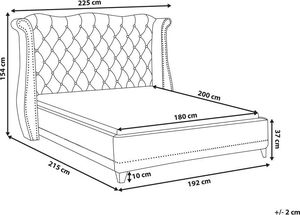 Beliani Łóżko welurowe 180 x 200 cm czarne AYETTE 8