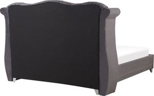 Beliani Łóżko welurowe 180 x 200 cm szare AYETTE 3