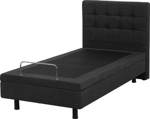 Beliani Łóżko regulowane tapicerowane 80 x 200 cm szare DUKE 3