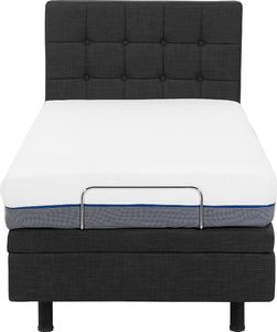 Beliani Łóżko regulowane tapicerowane 80 x 200 cm szare DUKE 4