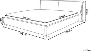 Beliani Łóżko tapicerowane 160 x 200 cm szare PARIS 6