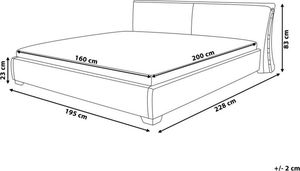 Beliani Łóżko tapicerowane 160 x 200 cm szare PARIS 7