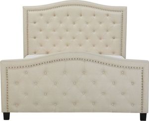 Beliani Łóżko tapicerowane 160 x 200 cm beżowe AUREL 2