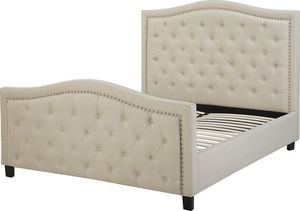 Beliani Łóżko tapicerowane 160 x 200 cm beżowe AUREL 4
