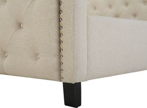 Beliani Łóżko tapicerowane 160 x 200 cm beżowe AUREL 7