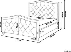 Beliani Łóżko tapicerowane 160 x 200 cm beżowe AUREL 9