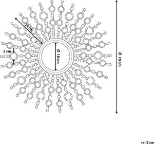 Beliani Lustro ścienne 70 cm złote BLOIS 5