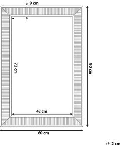 Beliani Lustro ścienne 60 x 90 cm złote CASSIS 3