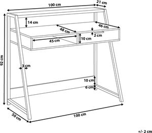 Biurko Beliani Calvin Jasnobrązowe 100 cm x 46 cm 9