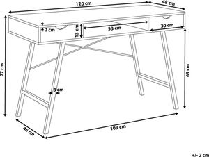 Biurko Beliani Clarita Jasnobrązowe 120 cm x 48 cm 8