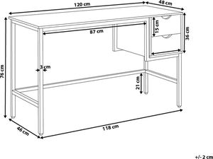 Biurko Beliani Grant Jasnobrązowe 120 cm x 48 cm 8