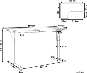 Biurko Beliani Destin II Białe 160 cm x 110 cm 8