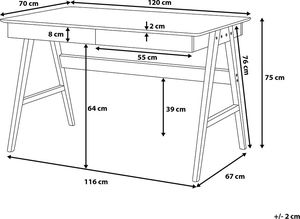 Biurko Beliani Sheslay Białe 120 cm x 70 cm 6