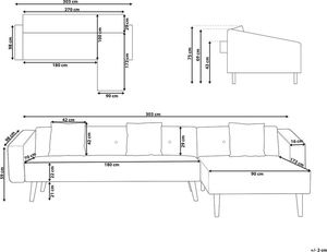 Beliani Narożnik welurowy lewostronny rozkładany szary VADSO 8