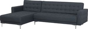Beliani Narożnik rozkładany 4-osobowy prawostronny ciemnoszary ABERDEEN 3