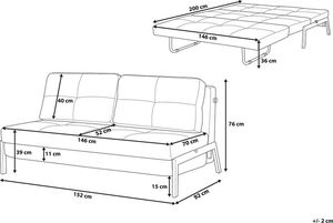 Beliani Sofa rozkładana jasnoszara EDLAND 8