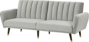 Beliani Sofa rozkładana welurowa jasnoszara VIMMERBY 3