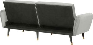 Beliani Sofa rozkładana welurowa jasnoszara VIMMERBY 4