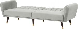 Beliani Sofa rozkładana welurowa jasnoszara VIMMERBY 5