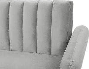 Beliani Sofa rozkładana welurowa jasnoszara VIMMERBY 6