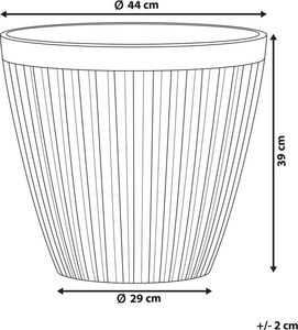 Beliani Doniczka 44 cm beżowoszara POKA 5