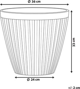 Beliani Doniczka 36 cm beżowoszara POKA 5