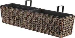 Beliani Doniczka 80 x 20 x 18 cm brązowa KAWALA 2