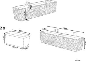 Beliani Doniczka 80 x 20 x 18 cm brązowa KAWALA 6