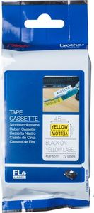 Brother BROTHER FLE6511 21MMX45MM BLCK ON YELL FLAG TAPE 2