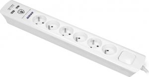 Listwa zasilająca Orno OR-AE-13163 przeciwprzepięciowa 6 gniazd 3 m biała (OR-AE-13163-3M) 3