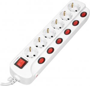 Listwa zasilająca Orno Multiswitch przeciwprzepięciowa 6 gniazd 1.5 m biała (ORAE13162(GS)/1,5M) 3