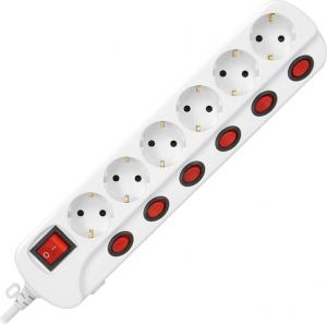 Listwa zasilająca Orno Multiswitch przeciwprzepięciowa 6 gniazd 1.5 m biała (ORAE13162(GS)/1,5M) 4