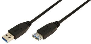 Kabel USB LogiLink USB-A - USB-A 1 m Czarny (CU0041) 1